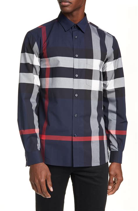 burberry logo plaid shirt|burberry tee shirts men.